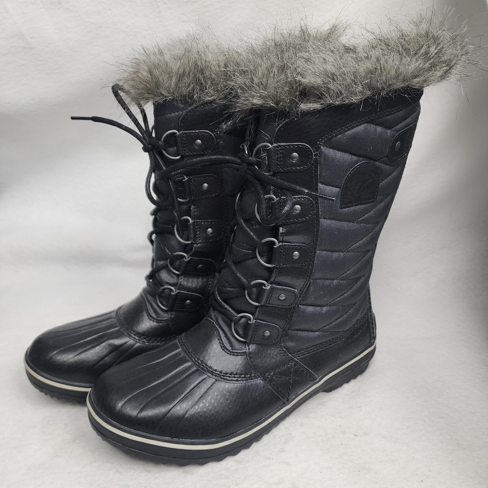 Sorel Tofino II Nl2332-010 Womens US 10.5 Snow Boots Black Waterproof Winter